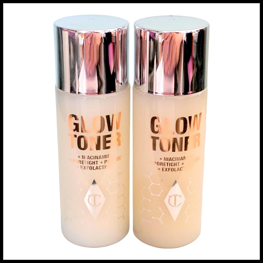 Charlotte Tilbury Glow Toner Niacinamide Poretight Peptide 30ml 1.0oz Set of 2